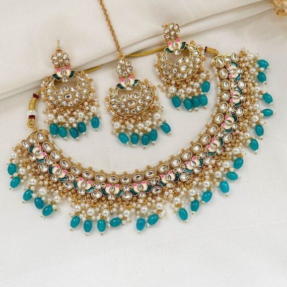 Dhanak Ruby & Pearl Grand Bridal Choker