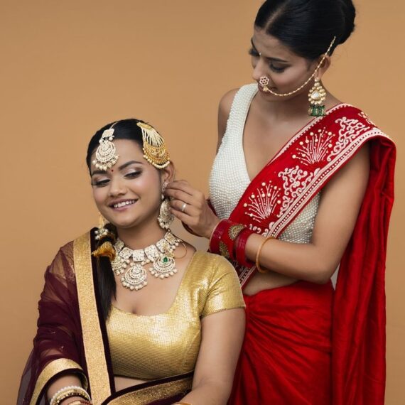 Emerald Teardrop Kundan Dangler Earrings
