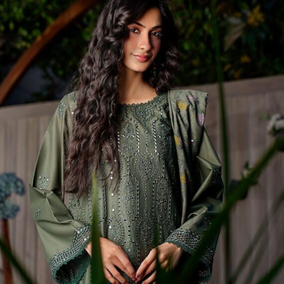 Raw Silk Digital Embroidered Ensemble